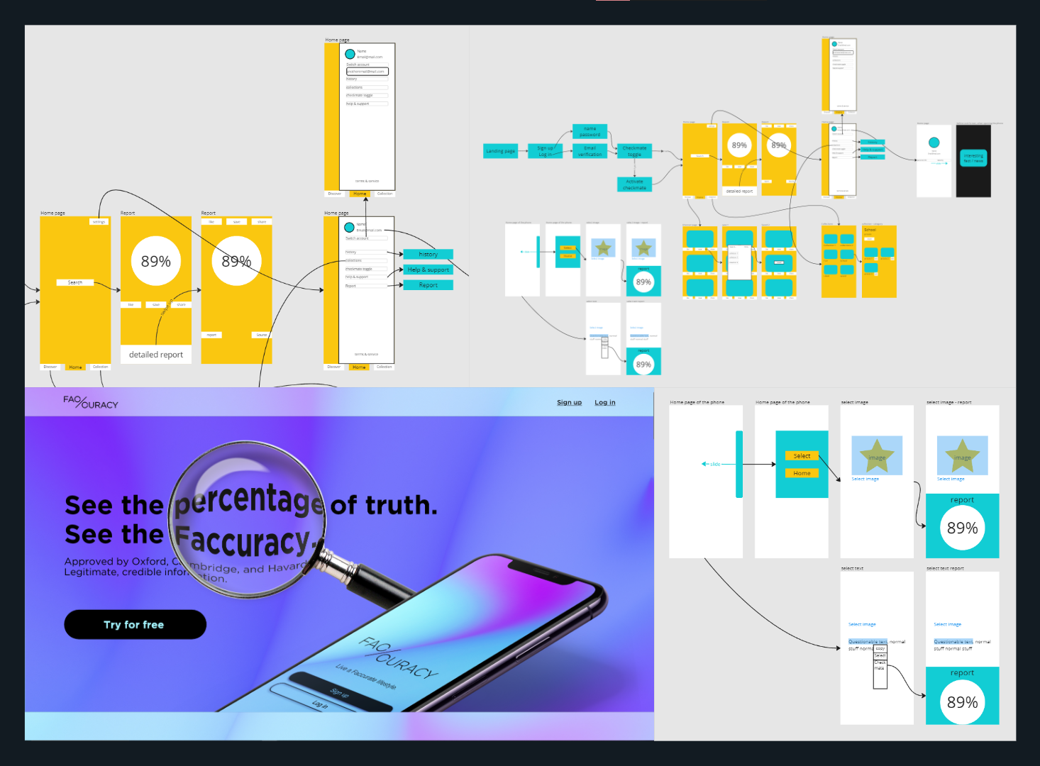 Faccuracy workflow and interface design board
